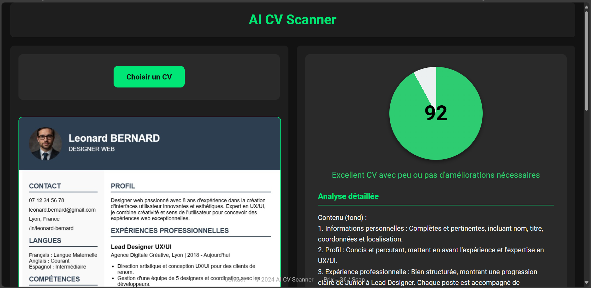 Exemple de scan de CV 1