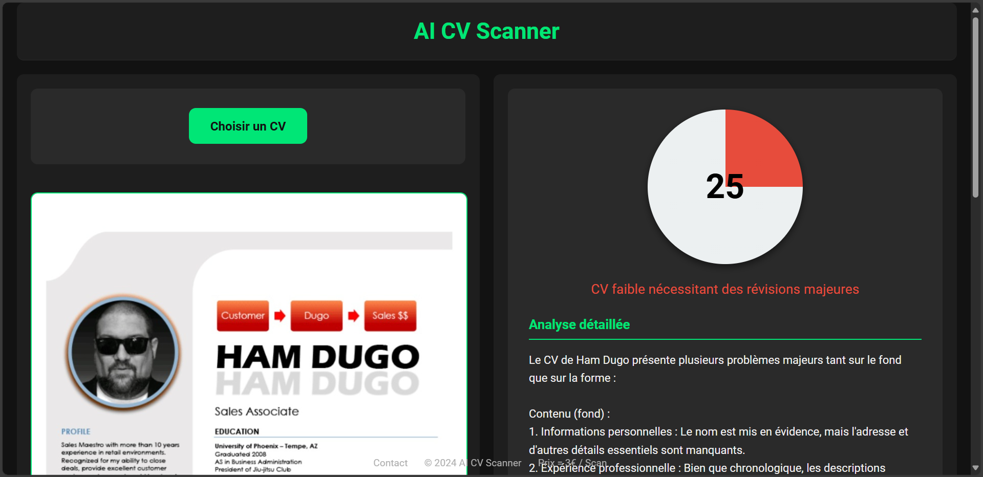 Exemple de scan de CV 2